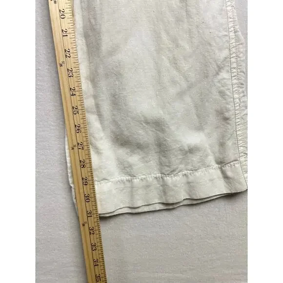 Woman's Willi Smith White Wide Leg Linen Blend Pants - Size 8 Beachy Resort - Picture 14 of 15